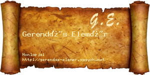 Gerendás Elemér névjegykártya
