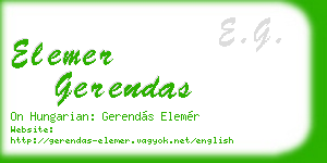elemer gerendas business card